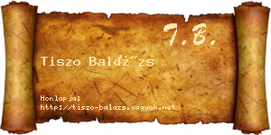 Tiszo Balázs névjegykártya